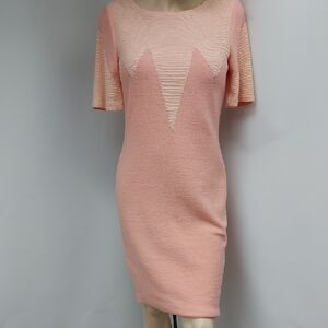 Vintage Steve Fabrikant 70% Wool, 30% Rayon Pink Knit Dress